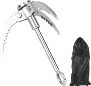 01 Grappling Hook, Durable Stainless Steel Grappling Hook Stainless Steel Material Sturdy for Wilderness Survival Activities for Outdoor Mountaineering Activities