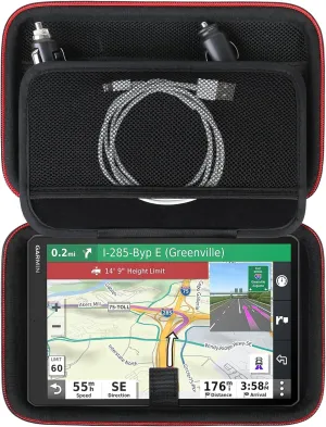 10 Inch GPS Case for Garmin dēzl OTR1000 / dēzl™ OTR1010, Garmin RV 1095 / RV 1090 10-inch GPS Truck Navigator System, Hard Travel Case with Mesh Bag for Vehicle Power Cable USB Cable, Black