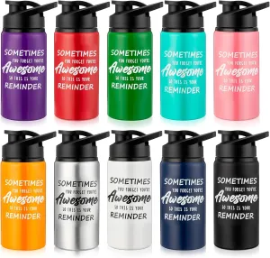 10 Pcs Thank You Appreciation Gifts for Graduation Aluminum Water Bottles Bulk with Snap Lids Lightweight Leak Proof Sports Travel Water Bottle for Gym Camping Hiking(17 Oz,Multicolor)