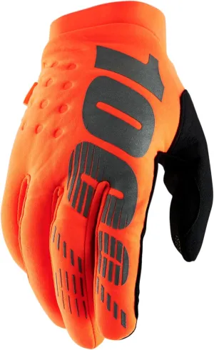 100% BRISKER Youth Cold Weather Motocross & Mountain Bike Gloves - Warm Winter MTB & MX Powersport Racing Protective Gear
