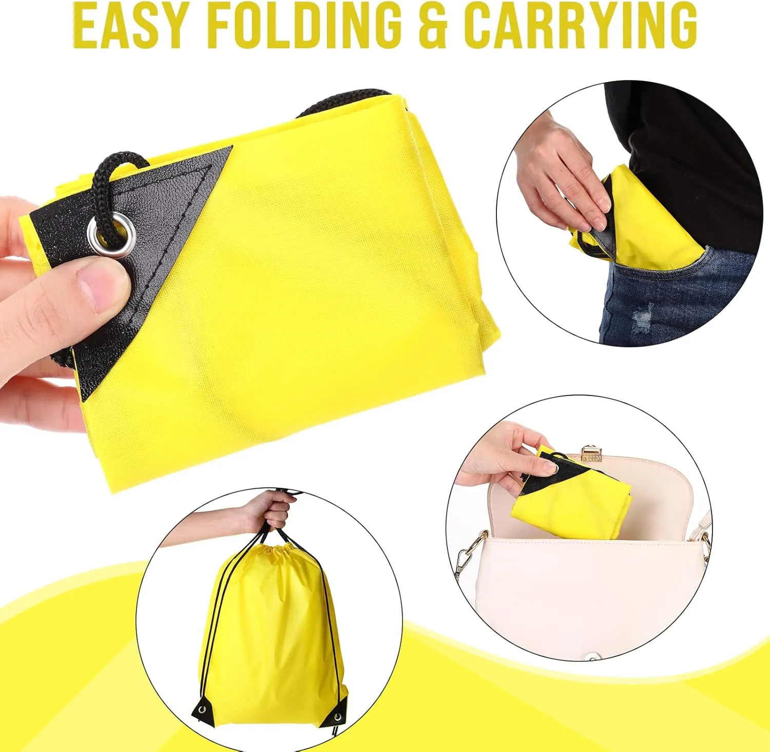 100 Pieces Drawstring Backpack Bags Bulk Back Sack String Bags Cinch Storage Bags for Gym School Travel DIY Gifts (Yellow)