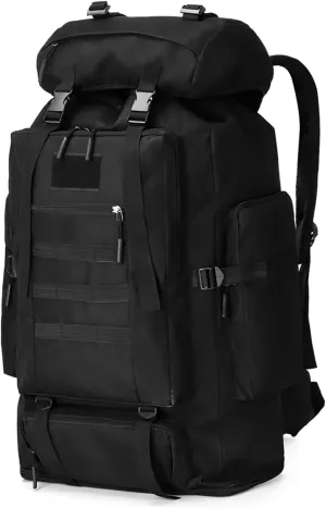 100L Camping Rucksack, Expandable Oxford Cloth Backpack, Waterproof Travel Daypack for Hiking and Backpacking, Adjustable Straps and Pockets