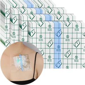 100Pcs Waterproof Shower Protector Bandage 4"x4.7" for Chest Chemo Port Dialysis Catheter Shower Cover Hemodialysis Surgery Incisions Guard Bath Patch Transparent Film Clear Adhesive Wounds Dressing