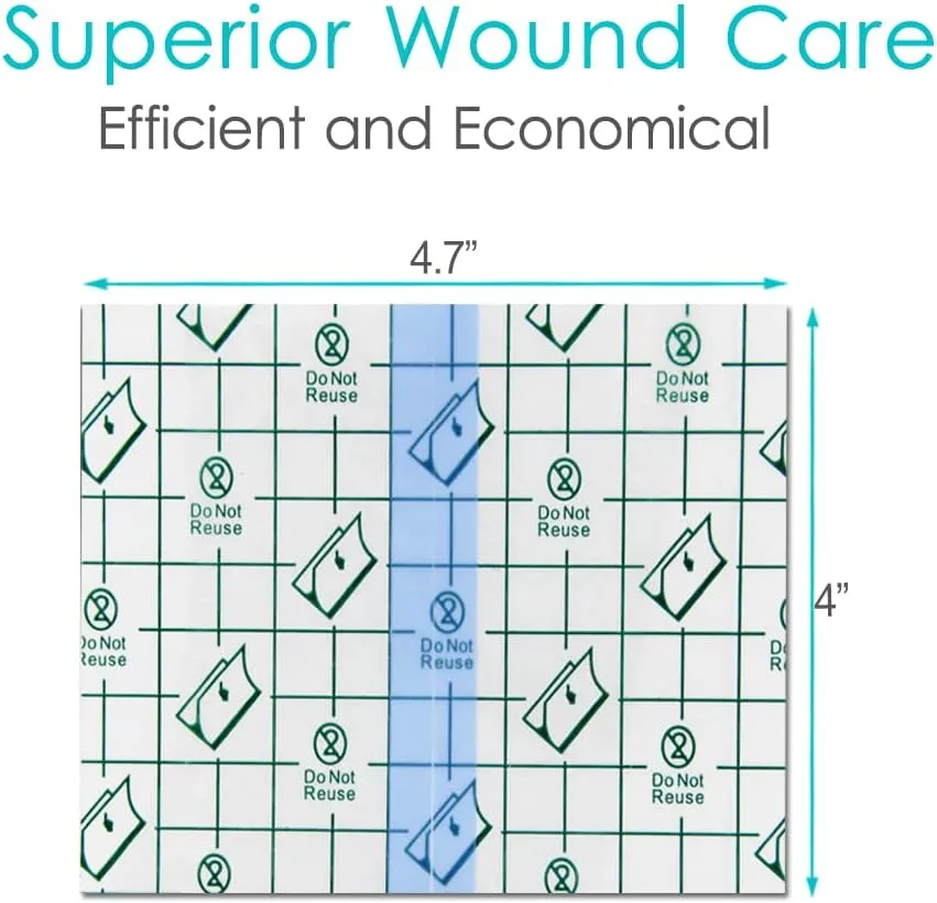 100Pcs Waterproof Shower Protector Bandage 4"x4.7" for Chest Chemo Port Dialysis Catheter Shower Cover Hemodialysis Surgery Incisions Guard Bath Patch Transparent Film Clear Adhesive Wounds Dressing