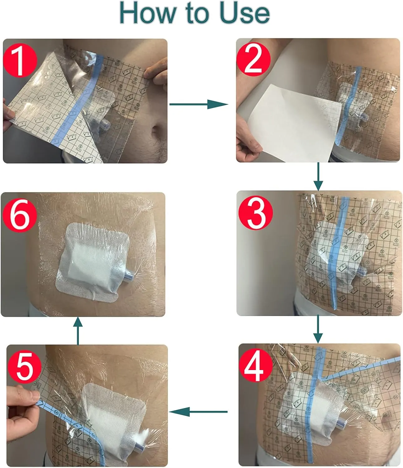 100Pcs Waterproof Shower Protector Bandage 4"x4.7" for Chest Chemo Port Dialysis Catheter Shower Cover Hemodialysis Surgery Incisions Guard Bath Patch Transparent Film Clear Adhesive Wounds Dressing