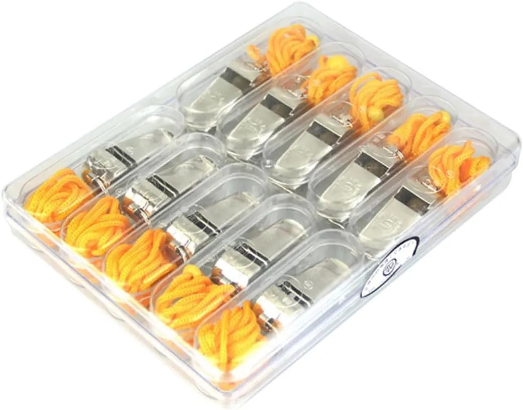 10pcs Referee Whistle Set with Loud Whistles for Soccer Football Emergency Use Lightweight and Portable with Keychain for Sports Events and Training