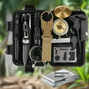 14 In 1 Emergency Survival Kit - Tactical Tools, First Aid, Multi-Function Gear for Outdoor Adventure
