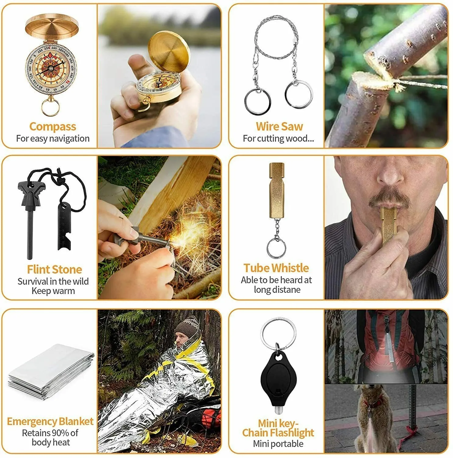 14-in-1 Outdoor Survival Kit for Camping & Hiking