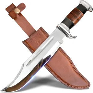 14" Crocodile Dundee Bowie Knife-Tactical Survival-Hunting Knife for Camping, Outdoor, Bushcraft - Gift for Men
