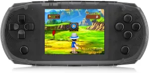 16 Bit Handheld Game Toys for Kids,3.2'' IPS HD Big Screen,Built in 100 Video Games,Boys Girls Portable Rechargeable Gaming Device,Children's Party Easter Birthday Xmas Gift (T-Black)