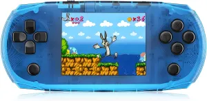 16 Bit Handheld Game Toys for Kids,3.2'' IPS HD Big Screen,Built in 100 Video Games,Boys Girls Portable Rechargeable Gaming Device,Children's Party Easter Birthday Xmas Gift (T-Blue)