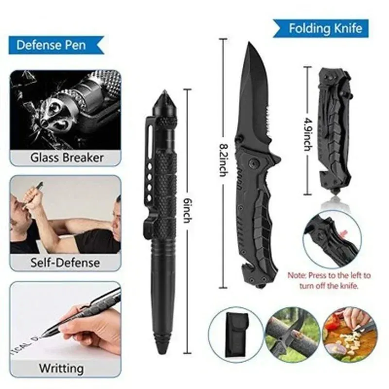 17 in 1 outdoor adventure survival tactical kit