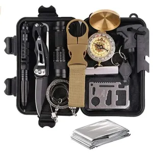 17 in 1 outdoor adventure survival tactical kit