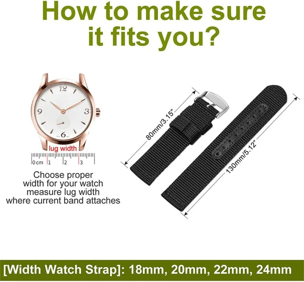 18mm 20mm 22mm 24mm Elastic Nylon leather Watch Band Replacement Fabric Bracelet Wrist Band Accessories Sport Watch Strap