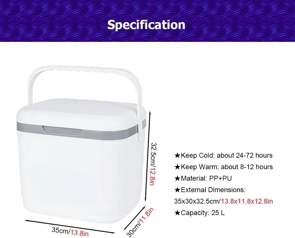 2 Pack 6 15 25 L Drybox Cooler and Small Hard Shell Lunchbox with Airtight Lid for Picnics Camping Beach Travel Fishing