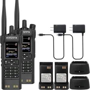 2 Pack BAOFENG DM-32 DMR Radio 10W High Power Handheld Radio GPS/APRS Two Way Raido USB-C Charging Multi-Band FM/AM Wakkie Talkie DM32