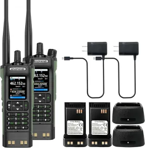 2 Pack BAOFENG UV-32 Radio 10W High Power Walkia Talkie GPS Two Way Raido USB-C Charging Multi-Band FM/AM Handheld Radio UV32