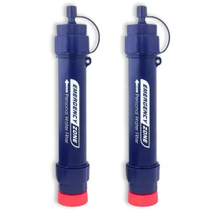 [2 Pack] Portable Water Filter Straw - Reliable Survival Gear for Clean Water, Emergency Survival Purifier | for Hiking, Travel, Camping Gear, and Outdoor Adventures