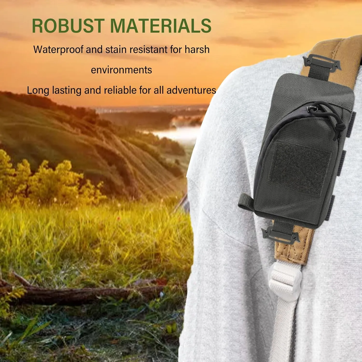 2 pcs Backpack Shoulder Strap Accessory Pouch, Shoulder Strap Pouch, Oxford Fabric Backpack Strap Bag Design, for Outdoor Sport Hiking (Black), Wholesale Business