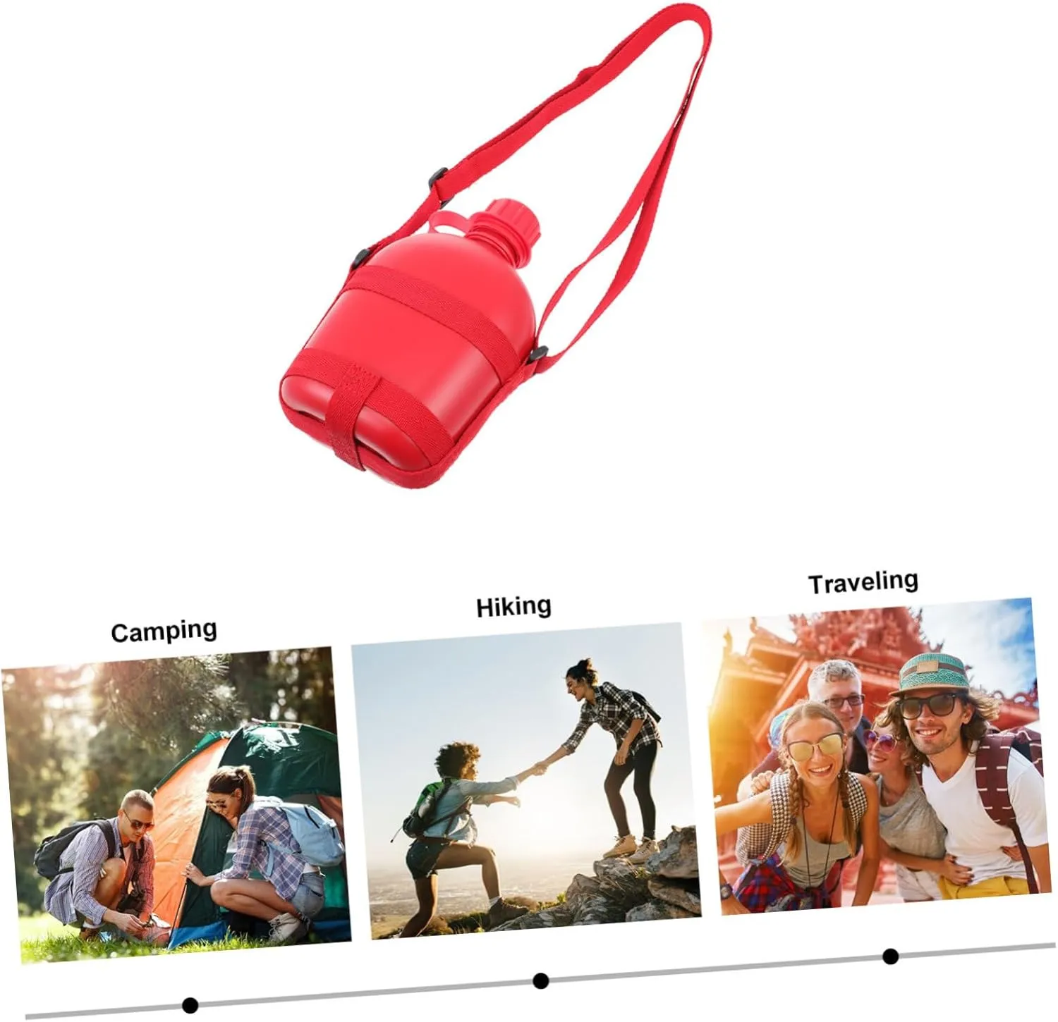 2 Pcs Durable Camping Water Container Compact Kettle Single Shoulder Bottle Ideal for Hiking Camping