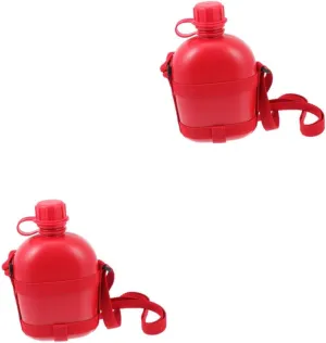 2 Pcs Durable Camping Water Container Compact Kettle Single Shoulder Bottle Ideal for Hiking Camping