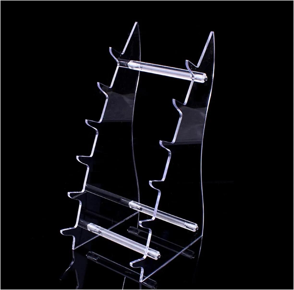 2 Sets Six Layers Heavy Duty acrylic Knife Display Stands,Pocket Knives Cabinet Holder,Hunting Survival Knife Rack