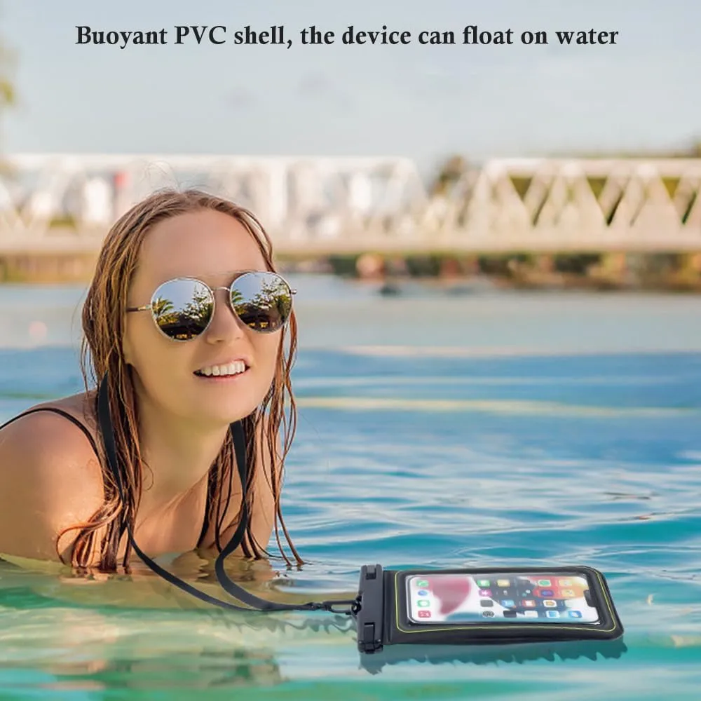 2 x Waterproof Floating Phone Pouch, Universal IPX8 Waterproof Case for iPhone Samsung Galaxy Series, 6.9" Dry Bag with Lanyard for Beach Pool Water Play Swimming