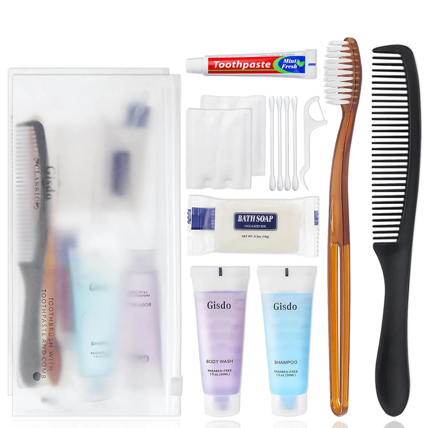 20 Sets Toiletry Kits Homeless Personal Hygiene Kit Bulk Homeless Care Package Supplies Travel Toiletry Kit Homeless Hygiene Kit Bulk for Men Women Charity Disposable Toiletry Kit(10-IN-1)