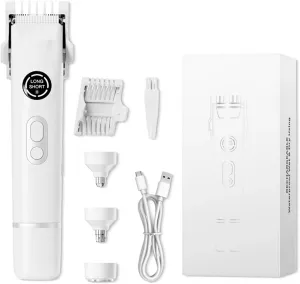2025 New Bikini Trimmer for Women, Rechargeable Professional Painless Electric Razors, Waterproof&Easy Cleaning, Ceramic Blade,Cordless Trimmer for Sensitive Skin (White)