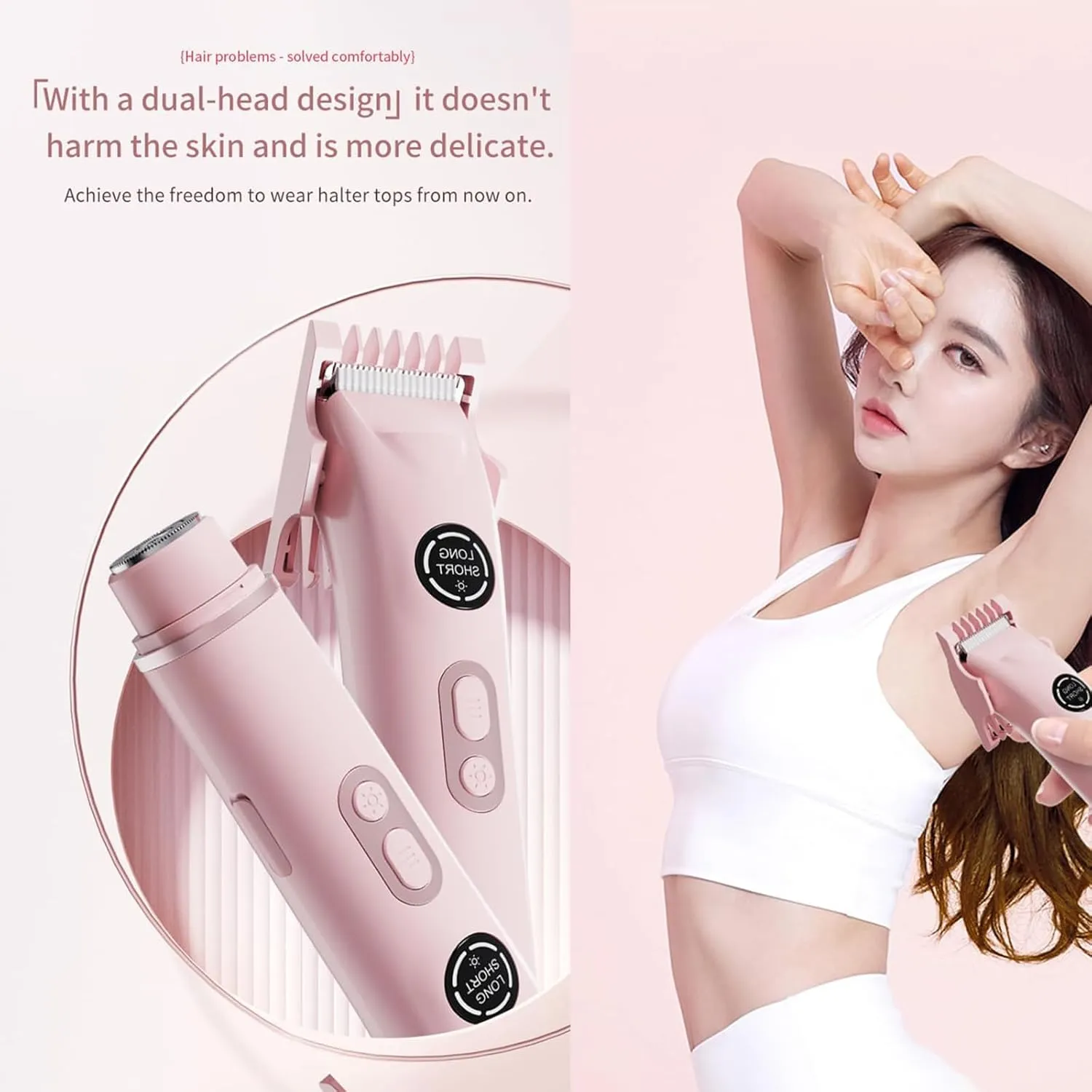 2025 New Bikini Trimmer for Women, Rechargeable Professional Painless Electric Razors, Waterproof&Easy Cleaning, Ceramic Blade,Cordless Trimmer for Sensitive Skin (White)