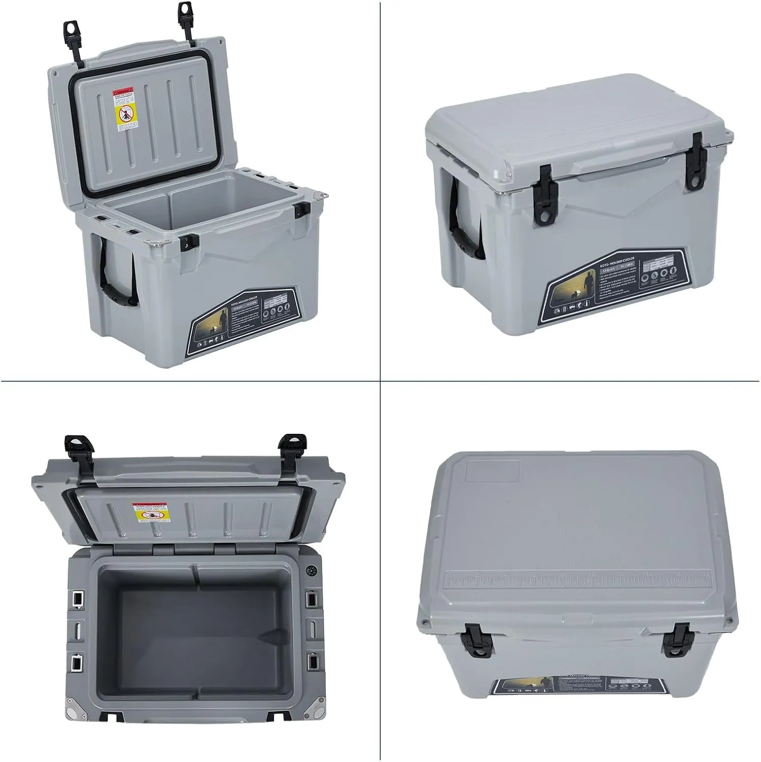 20/35 Quart Hard Camping Cooler Portable Insulated Ice Chest Cooler Box with Heavy Duty Handle 5-Day Ice Retention Great for Beach, Drink, Beverage, Camping, Picnic, Fishing, Boat, Barbecue