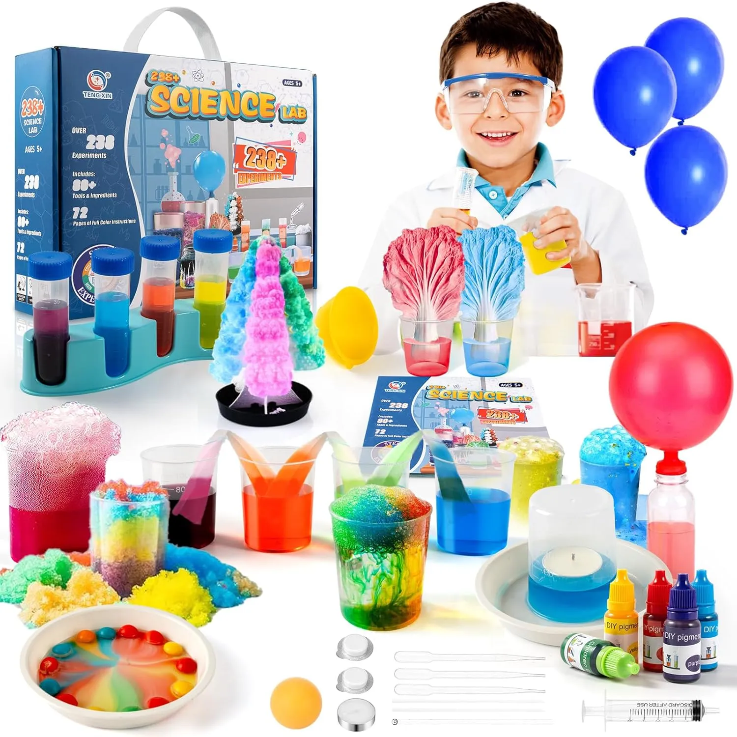 238  Kids Science Kit, STEM Projects, Chemistry Set, Science Toys - Ages 5-12