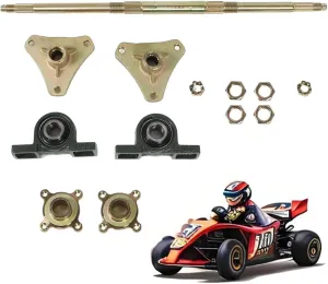 24 Inch Rear Axle Kit for Go Karts, Disc Wheel Hub Replacement, for 50‑150CC ATVs Quads Drift Trikes, Metal Anti Impact Hubs, Fixing Mounts Flanges Set, Enhance Performance