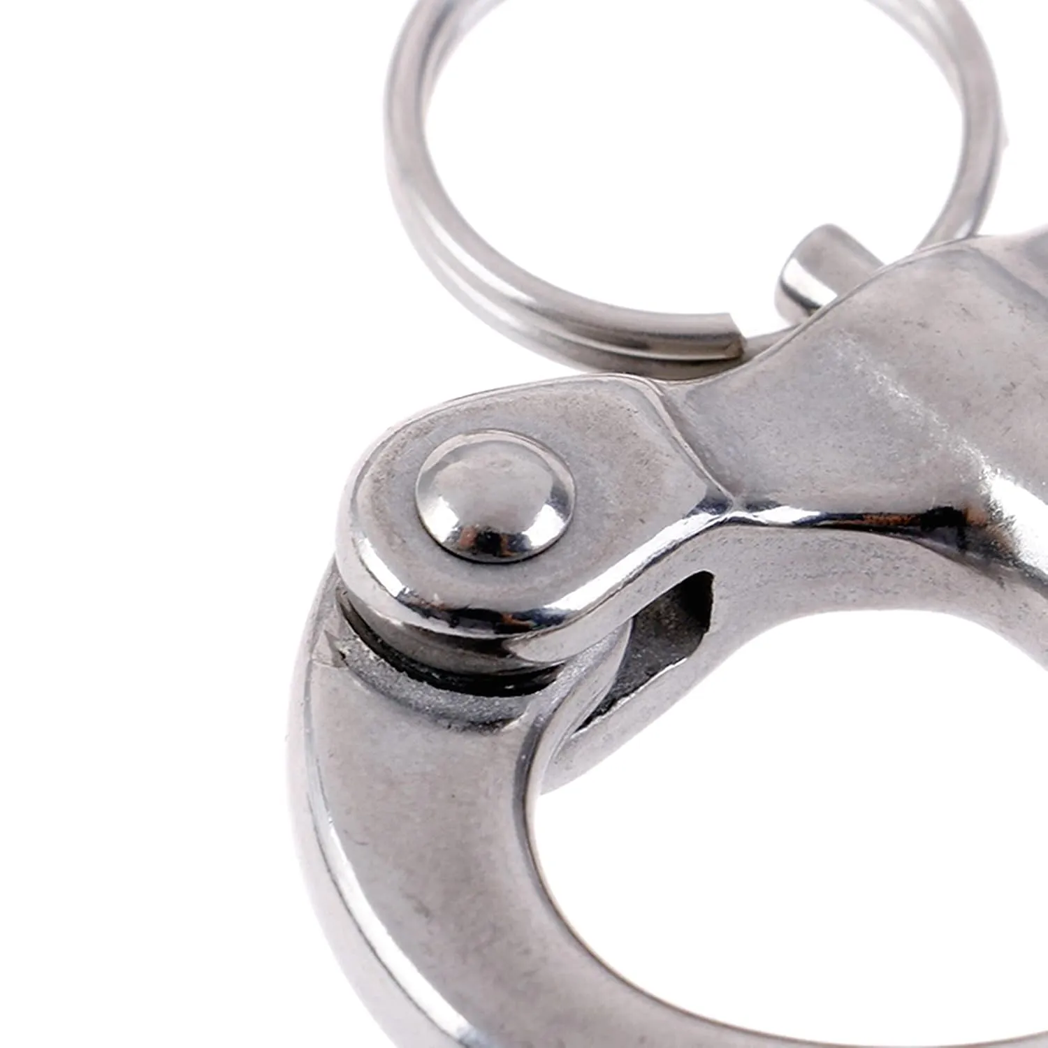 2/4 Pcs Marine 316 Stainless Steel Fixed Eye Snap Shackle, Quick Release Boat Anchor Chain Eye Jaw Swivel Stainless Snap Shackle Hook (4, 52mm)
