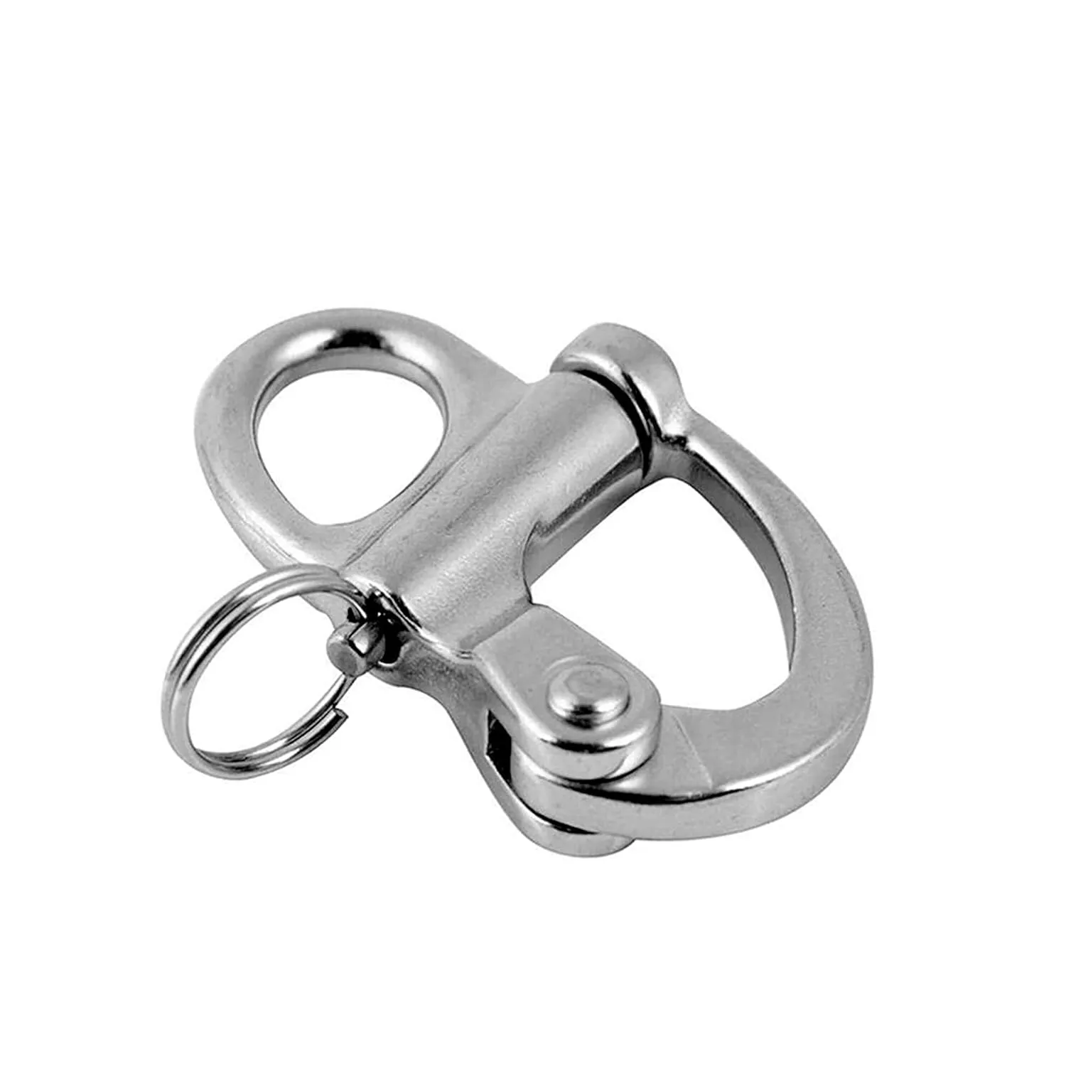 2/4 Pcs Marine 316 Stainless Steel Fixed Eye Snap Shackle, Quick Release Boat Anchor Chain Eye Jaw Swivel Stainless Snap Shackle Hook (4, 69mm)