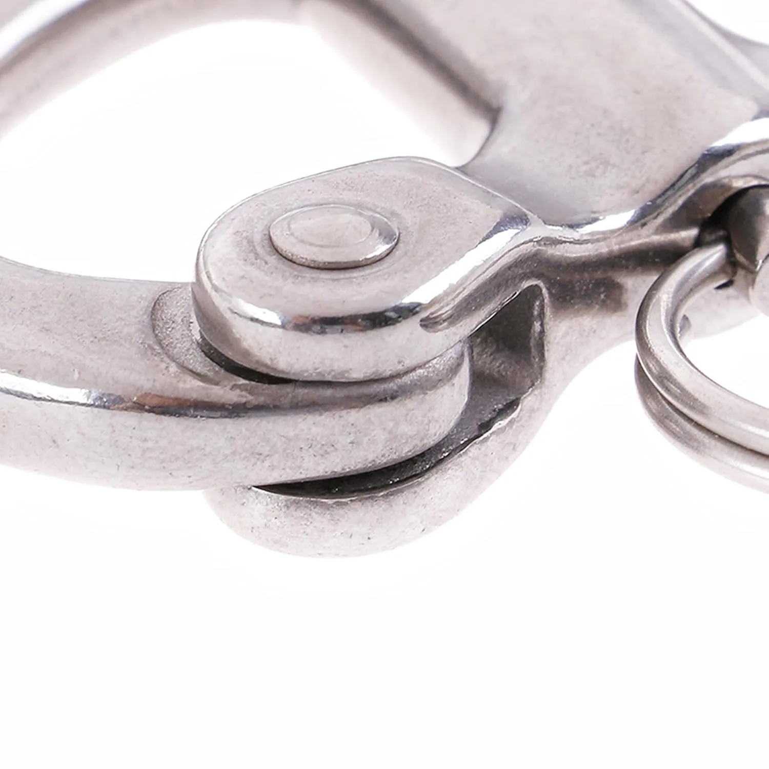 2/4 Pcs Marine 316 Stainless Steel Fixed Eye Snap Shackle, Quick Release Boat Anchor Chain Eye Jaw Swivel Stainless Snap Shackle Hook (4, 69mm)