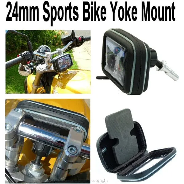 24mm Sports Bike Motorcycle Fork Stem Yoke TomTom GPS Satnav Mount fits 3inch & 4.3inch screens (SKU 16138)