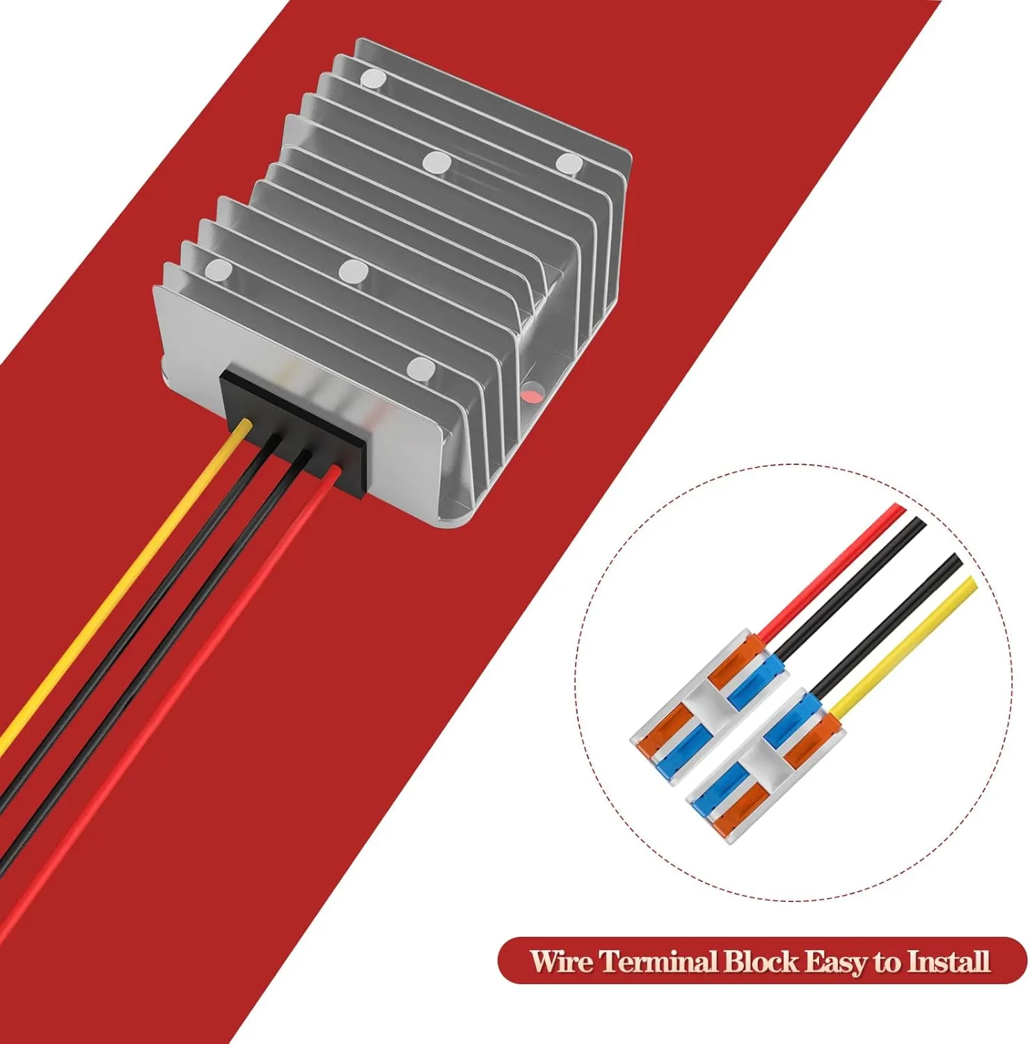 24V to 12V Converter 10A 120W, 18v to 12v Step Down with Wire Terminal Block, Converter 24V to 12V for Cart LED Light Truck Vehicle Boat Solar System