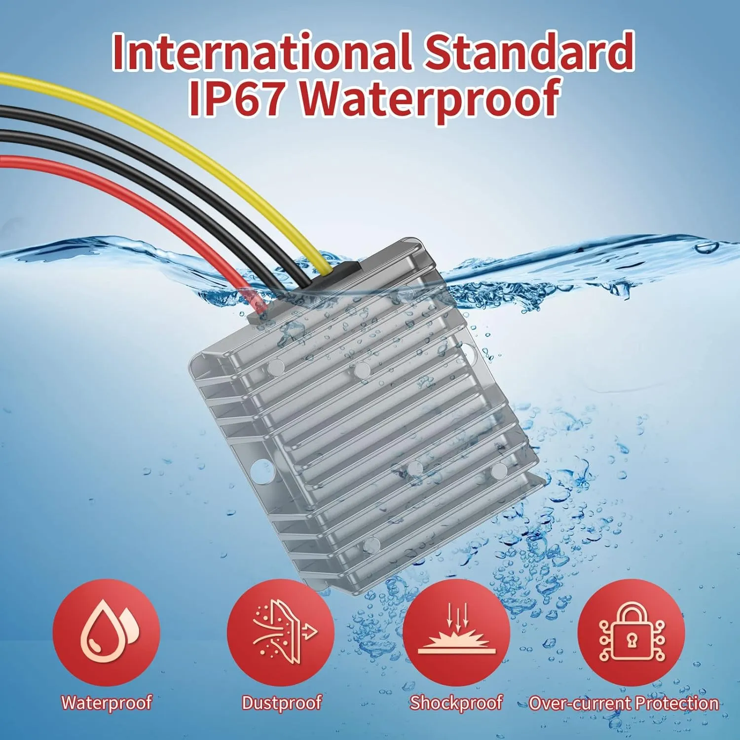24V to 12V Converter 10A 120W, 18v to 12v Step Down with Wire Terminal Block, Converter 24V to 12V for Cart LED Light Truck Vehicle Boat Solar System