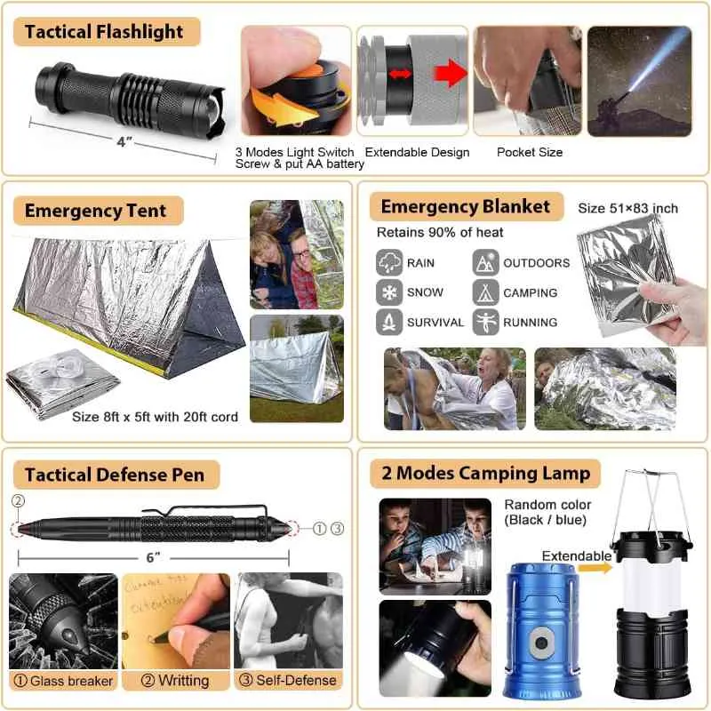 250pc Camping Survival Kit