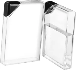 2Pcs Compact Flat Water Bottle Lightweight Portable Flask for Sports Outdoor Activities for Juice Cold Water Beverages Transparent Design Each
