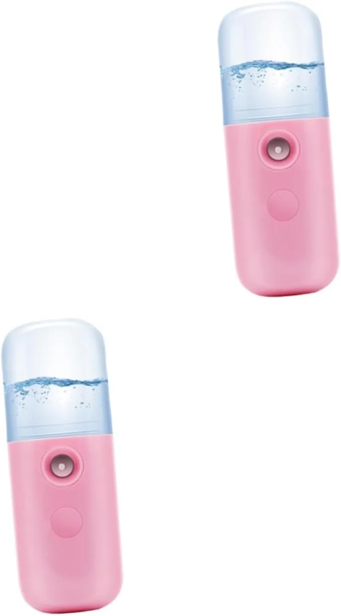 2pcs USB Charging Nano Mist Facial Steamer Handheld Spray Device for Hydration Skincare Portable Non- Grip
