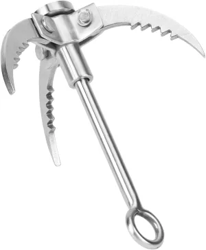 3 Claws Folding Grappling Hook, Stainless Steel Outdoor Survival Tool for Rock Climbing, Hiking, Camping