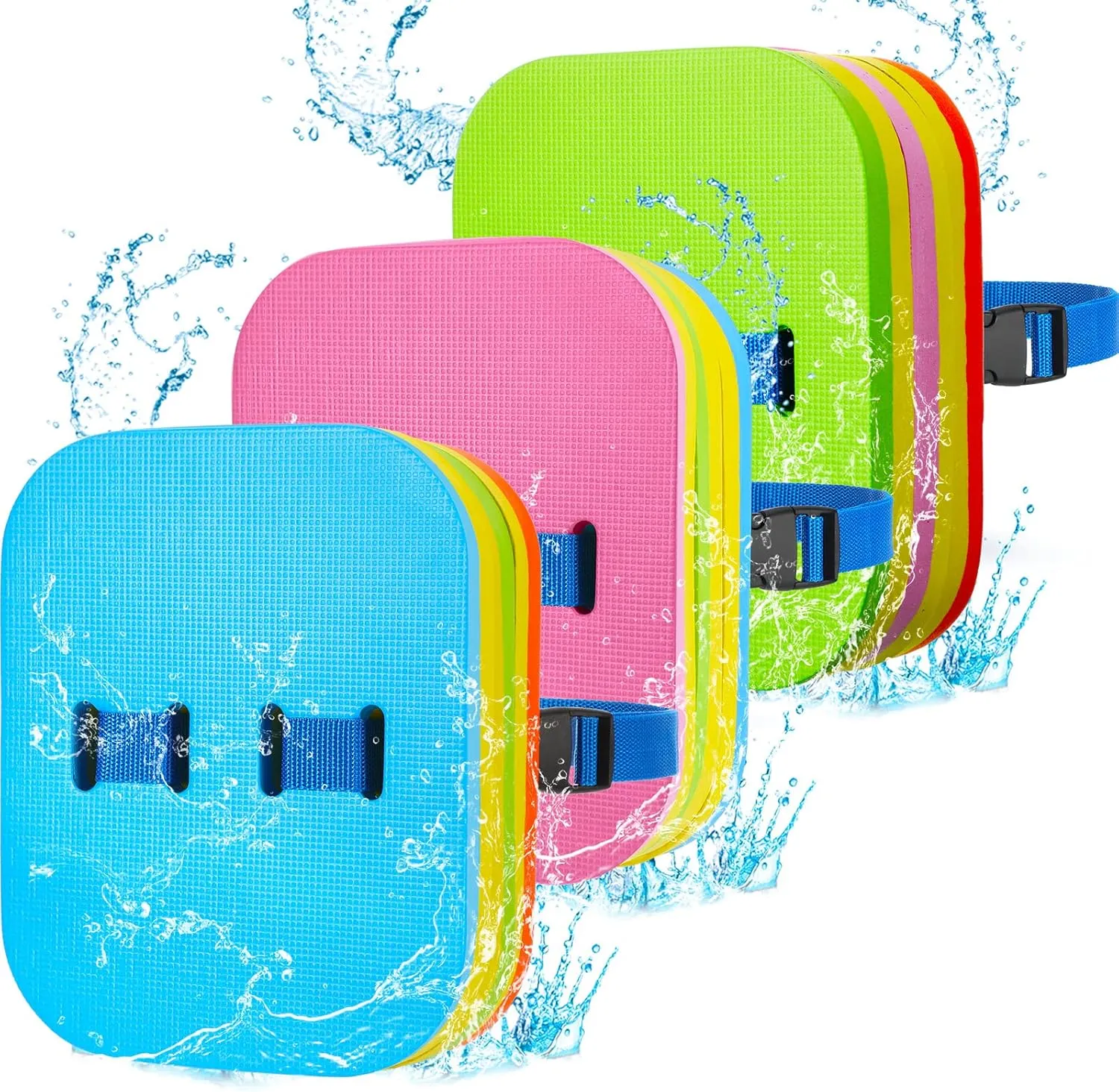 3 Pcs Swim Back Bubble Float for Kids Adjustable 3 Layers Swimming Bubble Belt Split Foam Safety Training Toddler Swim Float for Children Sport Pool Lesson Equipment Swimming Beginners Floaties