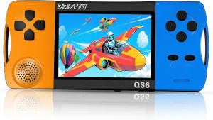 3.2" Large Screen Rechargeable 16 Bit Handheld Game for Kids,Preloaded 216 HD Video Games,Mini Arcade Electronic Toy Birthday Xmas Present for Kids 4-12-Orangeblue