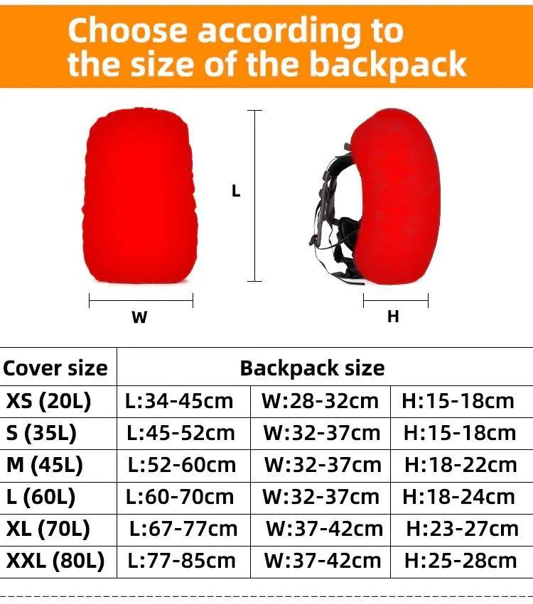 35L-80L Waterproof Rucksack Rain Cover