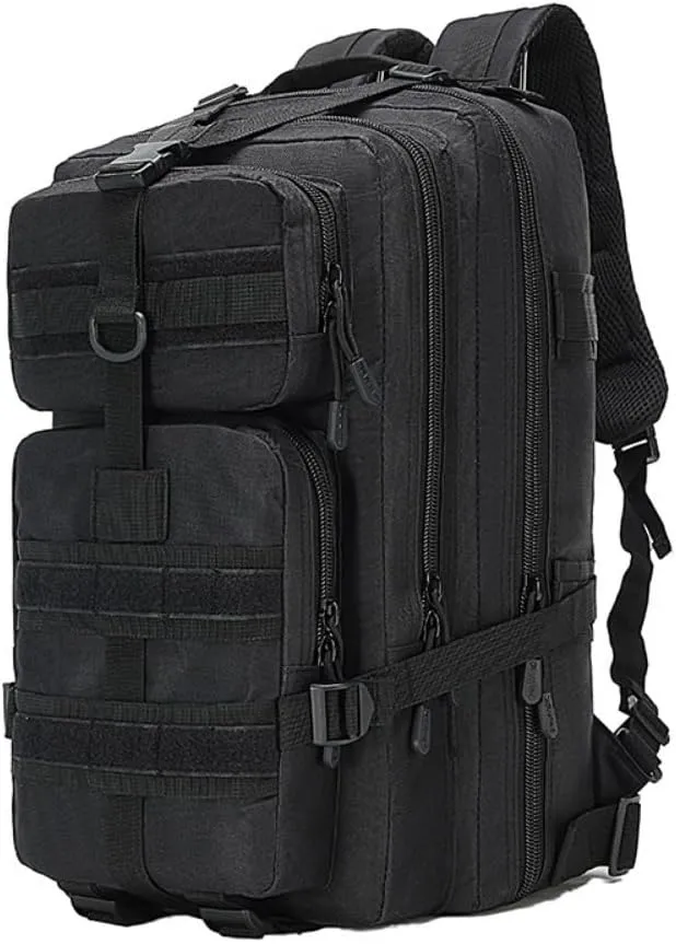 35L Waterproof Hiking Tactical Backpack Lightweight & Ergonomic Design for Camping, Trekking, Outdoor Adventures (Black)