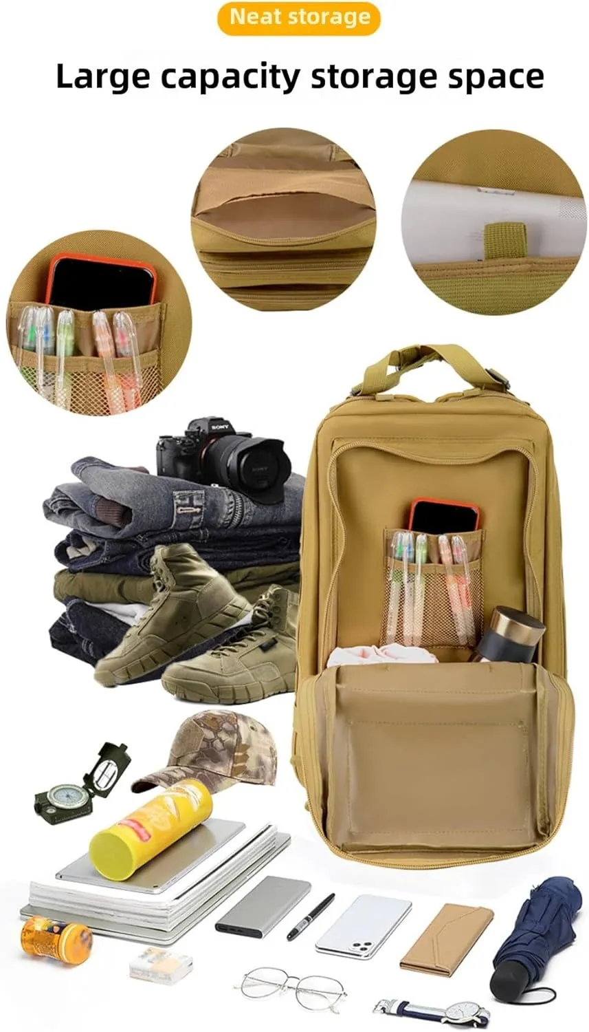 35L Waterproof Hiking Tactical Backpack Lightweight & Ergonomic Design for Camping, Trekking, Outdoor Adventures (Digital Desert Camo)