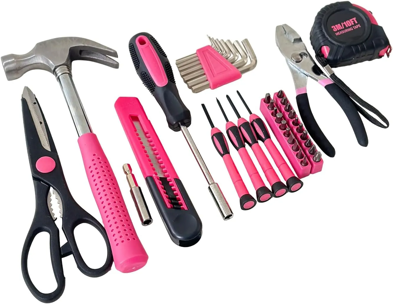 39-Piece Household Tools Kit Essential Home Repair Set with Plastic Toolbox Ideal for College Students, Home Use & More