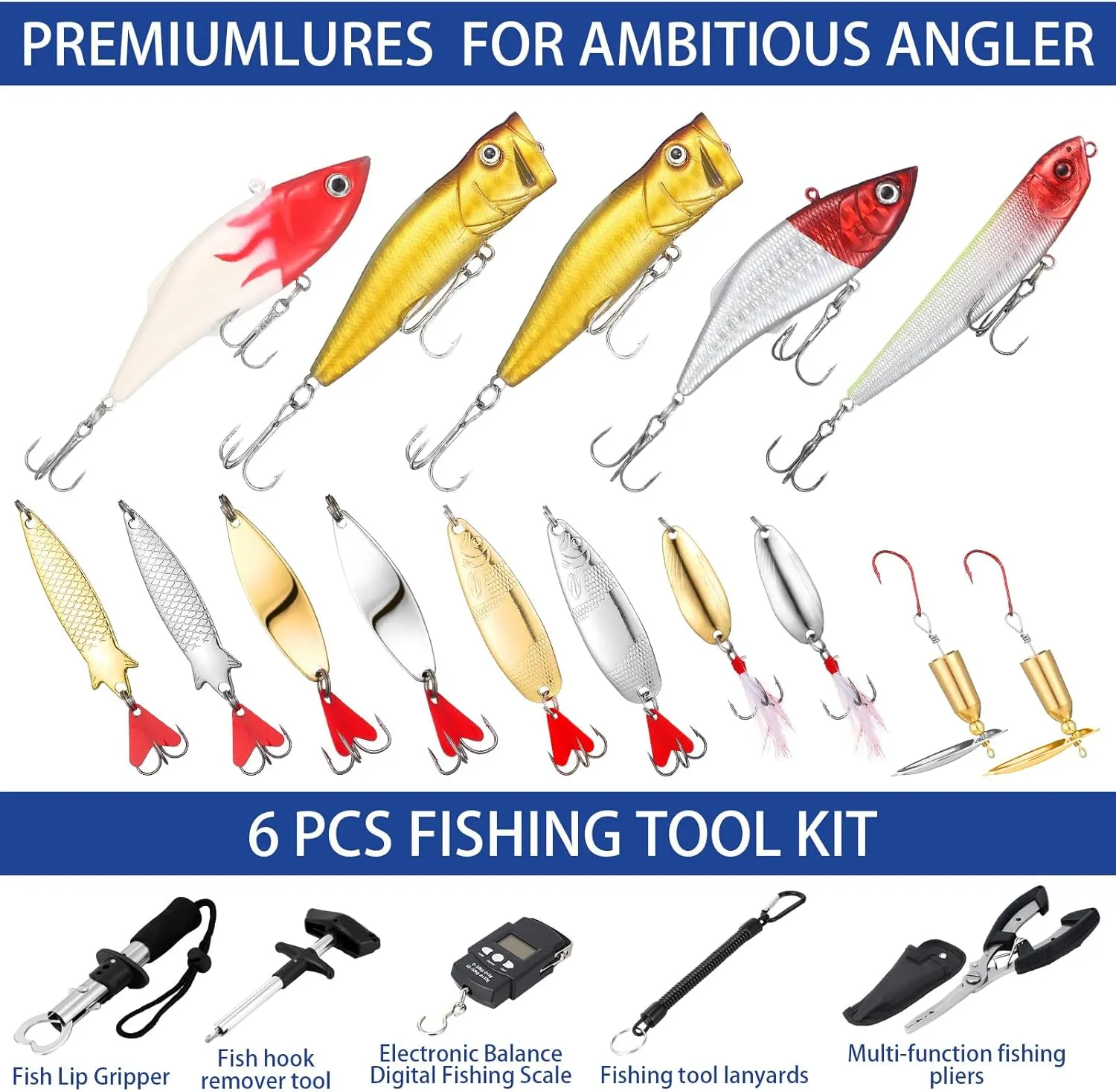 393 Pcs Fishing Tool Kit with Backpack, Tackle Boxes, Pliers, Bait Lure, Gear, Fish Hook Remover for Men, Women, Outdoor